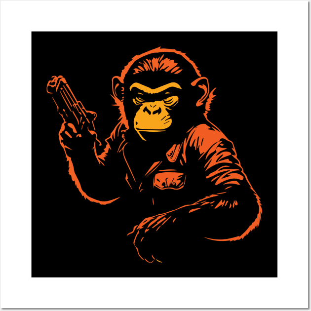 monkey with a gun Wall Art by lkn